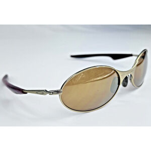 VTG Oakley A Wire Sunglasses Mens Oval Gold Metal FRAMES ONLY Scratched Lenses